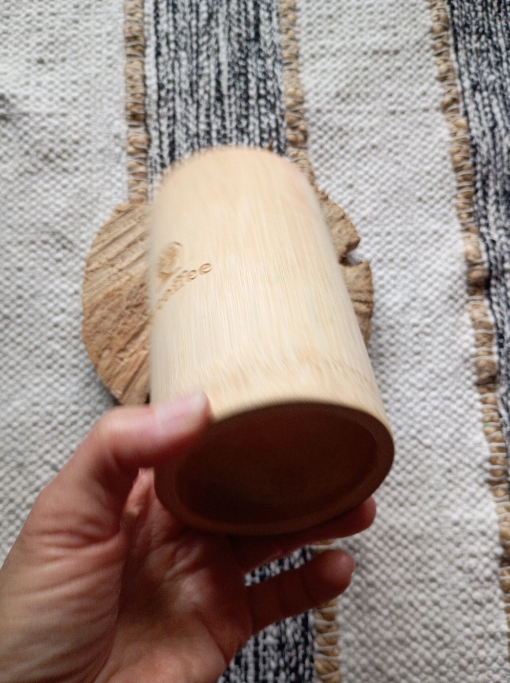 Bamboo Matcha/ Coffee Tumbler — Natural Wood Tone - Picture 2 of 7